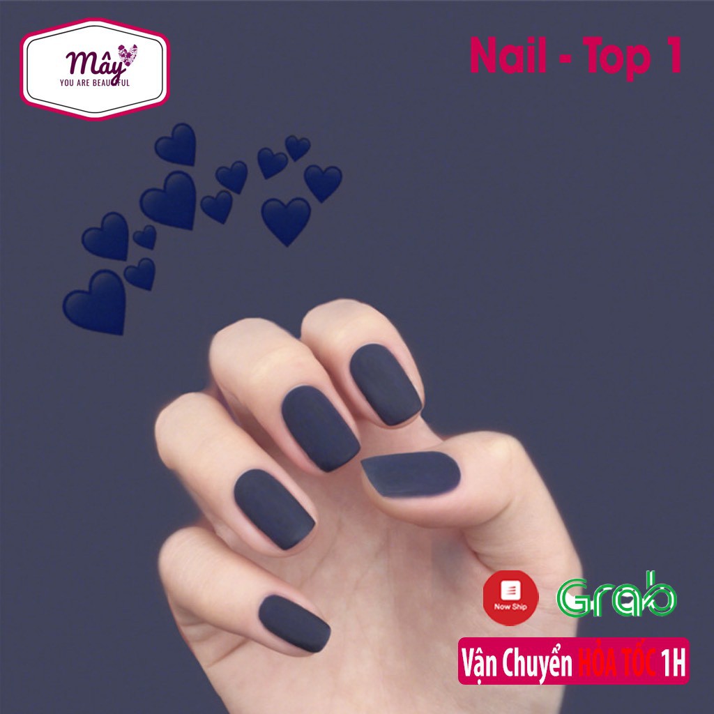 Set 24 móng tay giả nhám xanh sang trọng NailMây A6