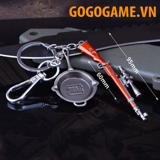 Combo Móc Khóa Ka98 + Chảo Level 3 Pubg - Tặng Kệ Trưng Bầy