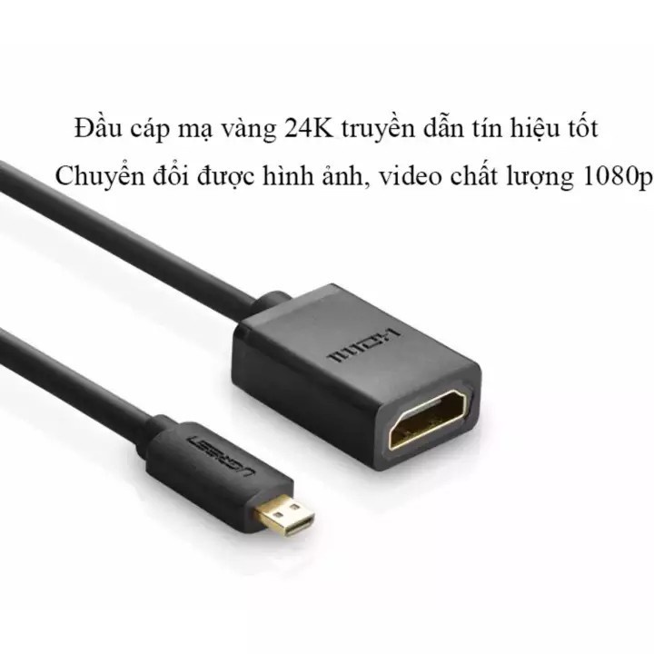 Cáp Micro HDMI sang HDMI dài 20cm Ugreen 20134 Cao Cấp Chính hãng