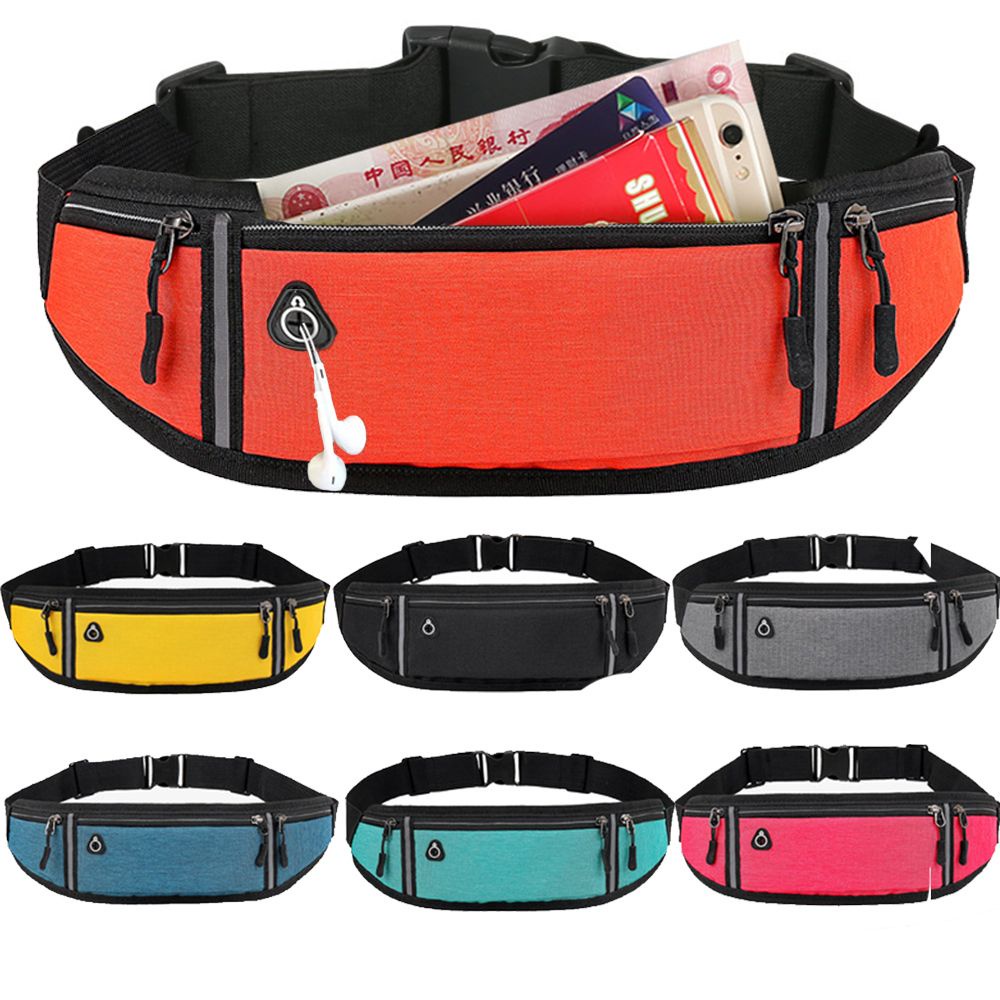 Túi đeo thắt lưng có dải phản quang nhỏ gọn kháng nước nhiều màu sắc thời trang cho nam và nữ