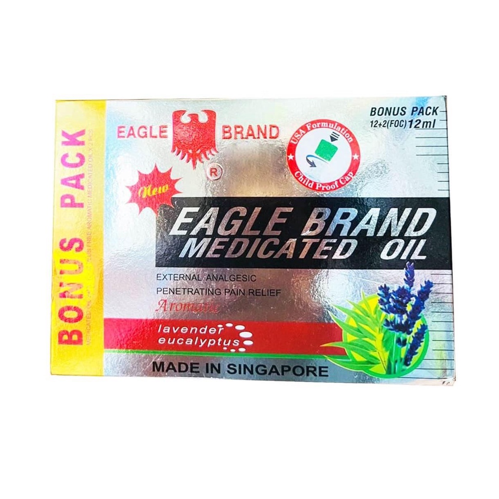 [Siêu Sale] Hộp 14 chai dầu xanh con ó Singapore dạng lăn 12ml - Hương thơm nhẹ nhàng, tinh thần sảng khoái