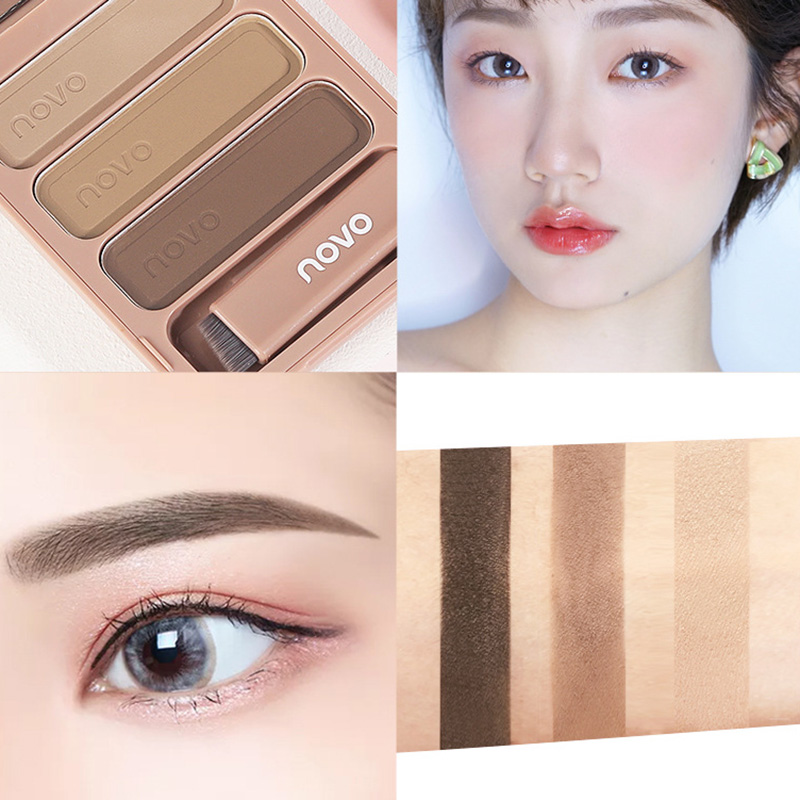 [Hàng mới về] Phấn kẻ mày Novo 2 bảng màu độ bóng cao kháng nước chống mồ hôi