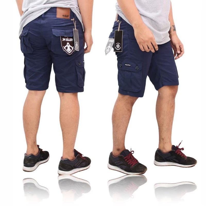 Quần Short Vải Canvas Phối Túi Cá Tính