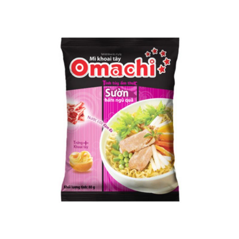 Combo 5 gói mì khoai tây Omachi đủ mùi vị