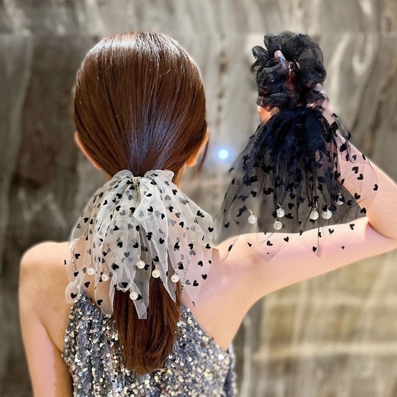 Dây Cột Tóc Cao Su Co Giãn In Họa Tiết Chấm Bi Xinh Xắn Cho Nữ