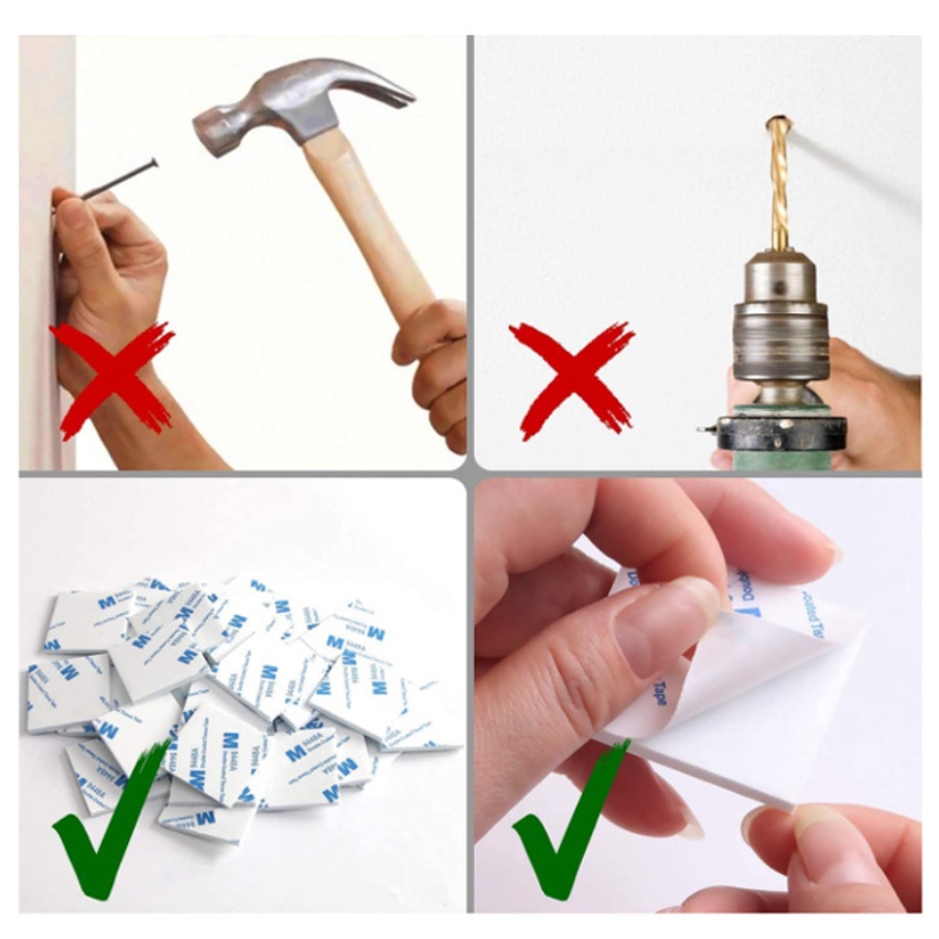 Set 10 cuộn băng keo hai mặt 3M màu trắng