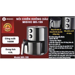  NỒI CHIÊN KHÔNG DẦU MISHIO MK199