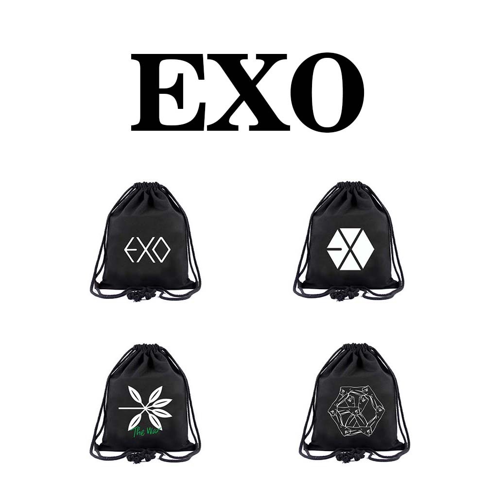 Ba lô nam nữ Dây Rút In Hình 3D Nhóm Nhạc EXO