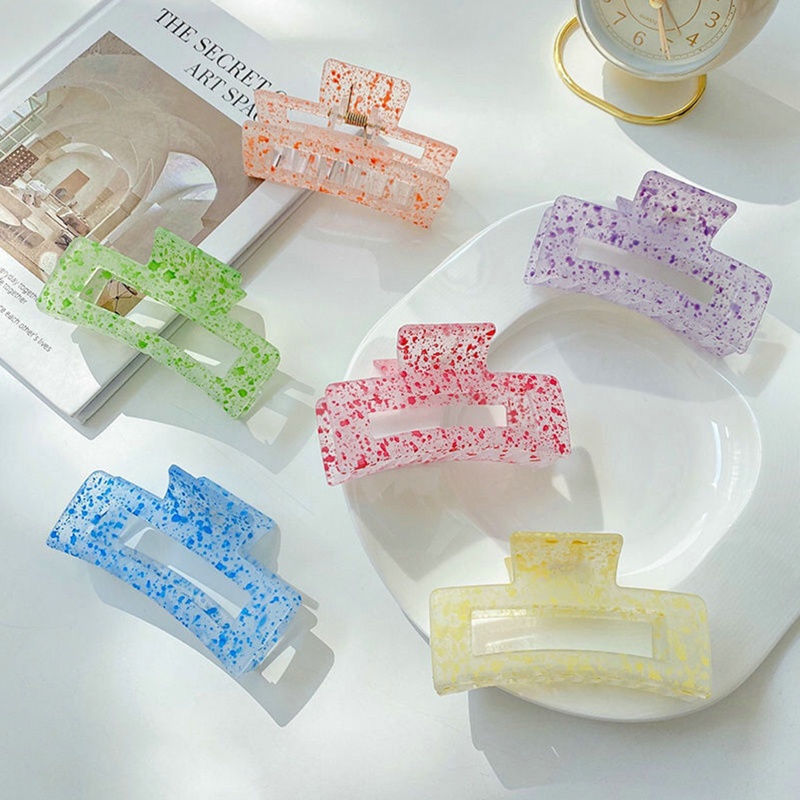 Korean Style Hair Clip Large Crystal Hair Clamp Grab Clip Square Hairpin Female Clip Headdress Shark Ribbon Fashion Hair Accessories XWNYDER