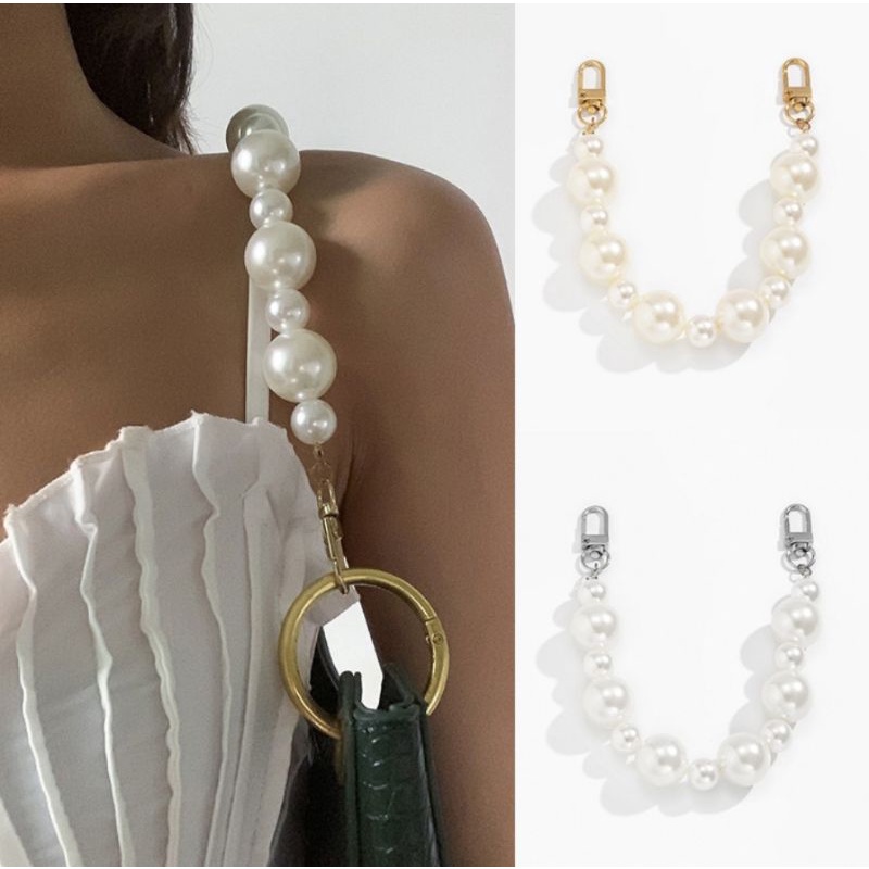 Dây đeo túi xách hạt ngọc trai nhựa thời trang cao cấp