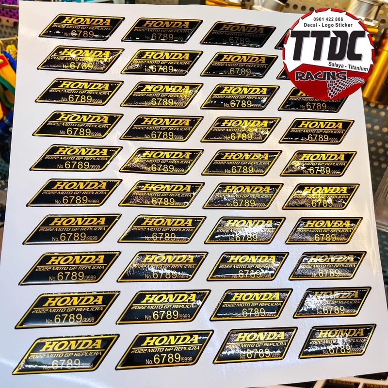 Tem nổi Thông Số Logo Crom Honda / Yamaha 2022 6789/9999 ✌