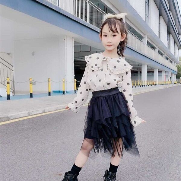 Chân Váy Lưới Thiết Kế Tầng Xinh Xắn Cho Bé Gái