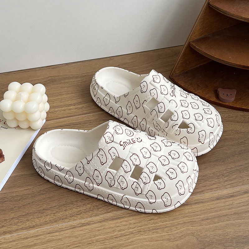 Dép đi trong nhà, ngoài trời hoạ tiết hình gấu dễ thương chất lượng tốt