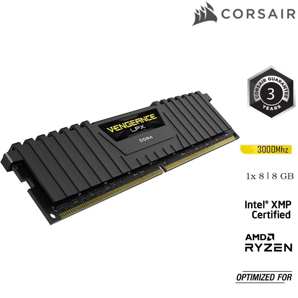 Bộ nhớ ram PC CORSAIR VENGEANCE LPX 8GB DDR4 1 x 8GB Buss 3000MHz CMK8GX4M1D3000C16