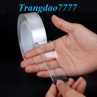 Băng Keo 2 Mặt Trong Suốt Chất Liệu Silicon Nano Magic Double Sided Sticking Dán Dính Siêu Chắc