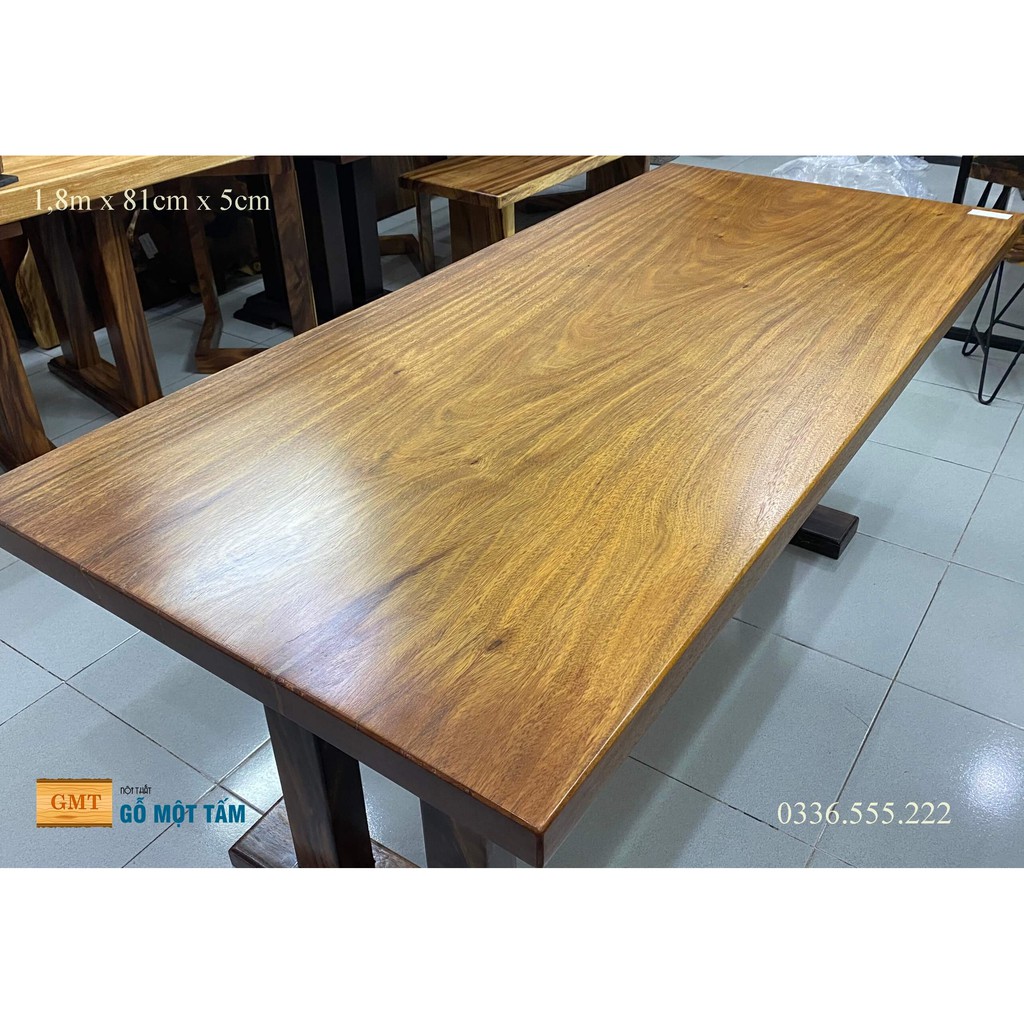 Mặt bàn gỗ lim xanh nguyên tấm dài 1,8m