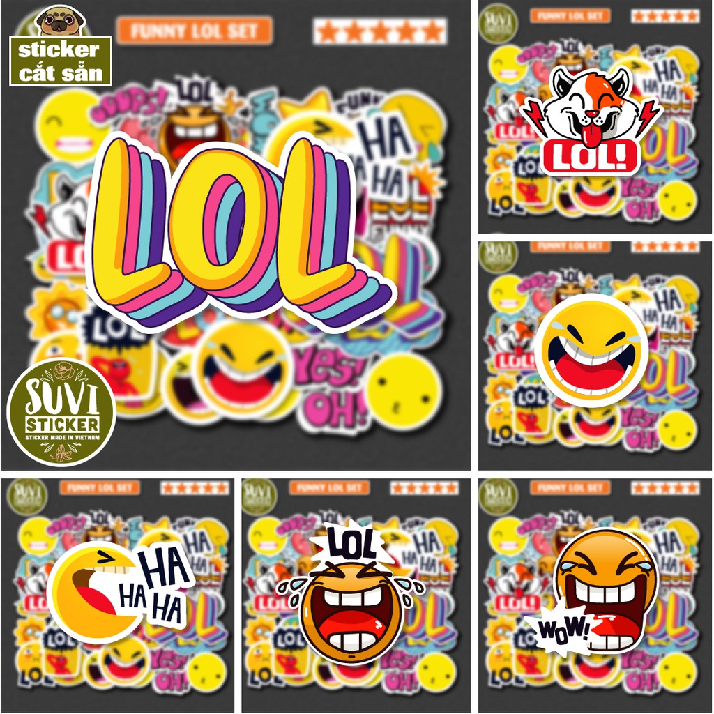 Sticker Funny LoL chống nước sticker dán laptop, điện thoại, đàn guitar, mũ bảo hiểm, vali. MSP: K04