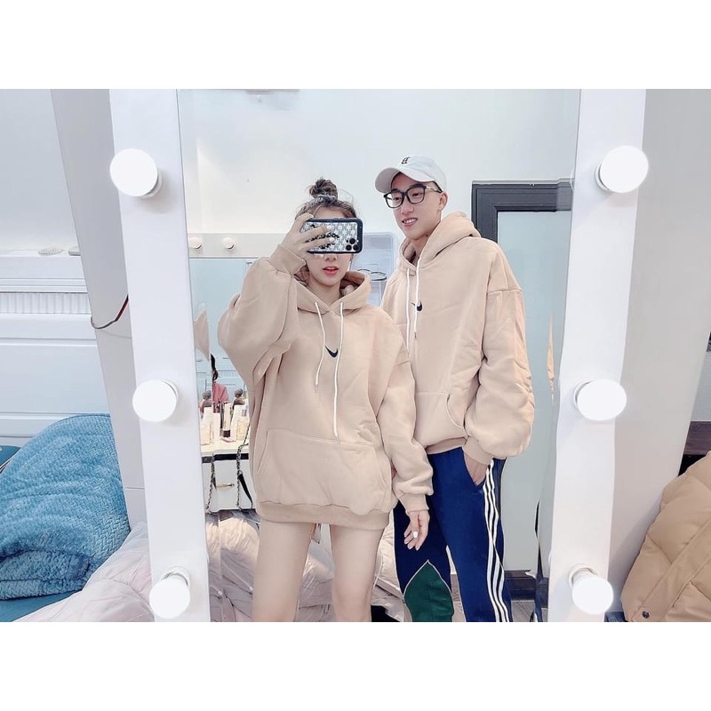 Áo nỉ hoodies mũ 2 lớp phẩy nai form to thụng