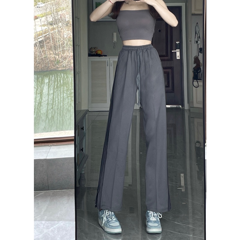 Quần Dài Thể Thao Ống Suông Rộng Xẻ Tà Thời Trang Cho Nữ