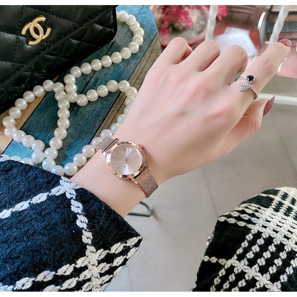 Đồng hồ nữ Julius Hàn Quốc JA-732C dây thép (Đồng)
