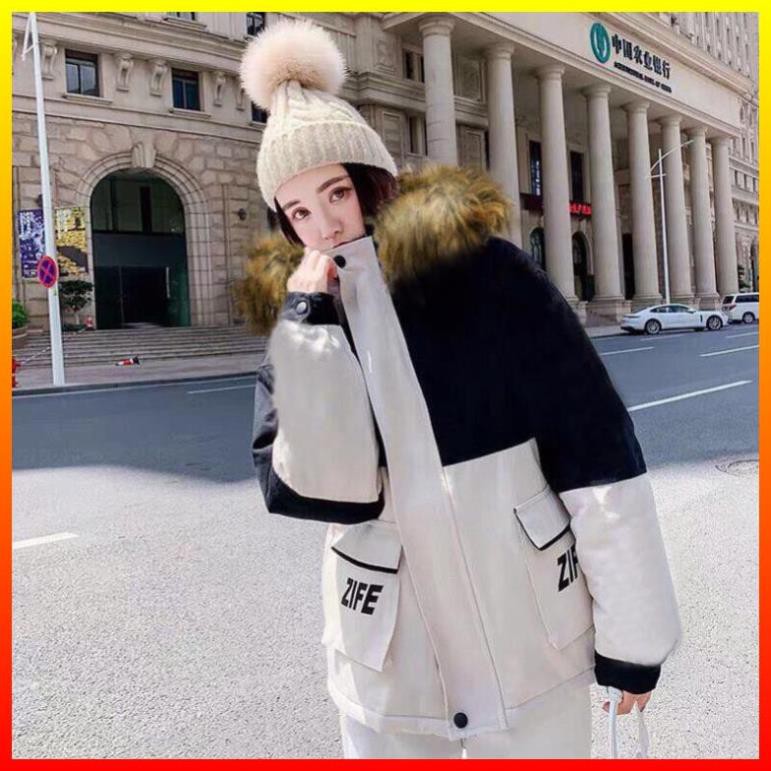 Áo Khoác Kaki 2 Lớp Lông Cừu, Áo Khoát Dày Dáng Hàn Túi Trước Phối Màu Hàng Cao Cấp. | BigBuy360 - bigbuy360.vn