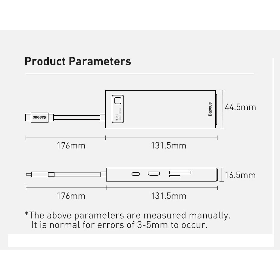 Hub chia cổng Baseus cổng Type C sang HDMI USB 3.0 dành cho MacBook Pro Air Surface Pro 7 | WebRaoVat - webraovat.net.vn