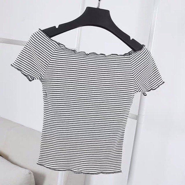 ÁO TRỄ VAI CUỐN BIÊN SỌC | BigBuy360 - bigbuy360.vn