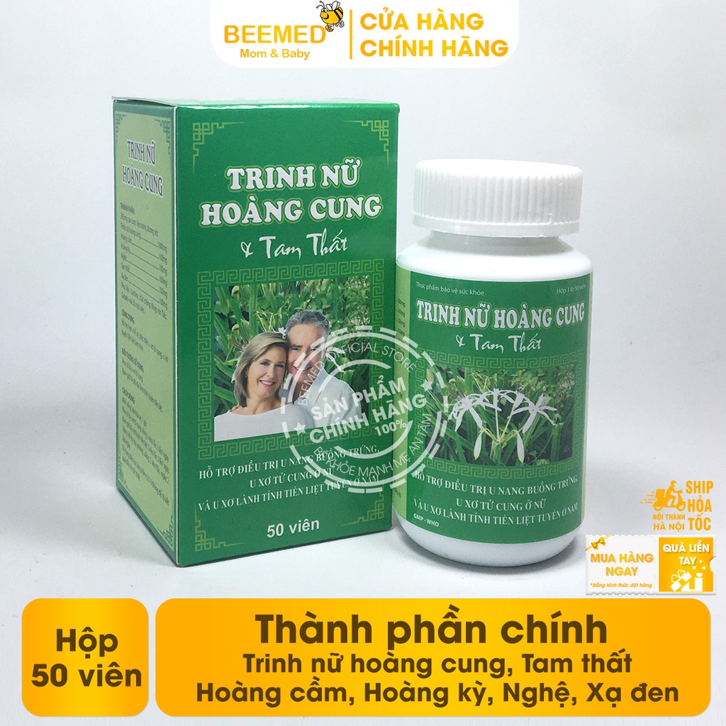 Trinh nữ hoàng cung và Tam thất - Hộp 50 viên - Ngăn ngừa u xơ tử cung và U tiền liệt tuyến từ thảo dược