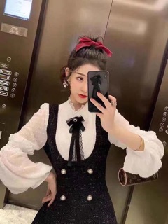 Váy yếm thắt nơ
