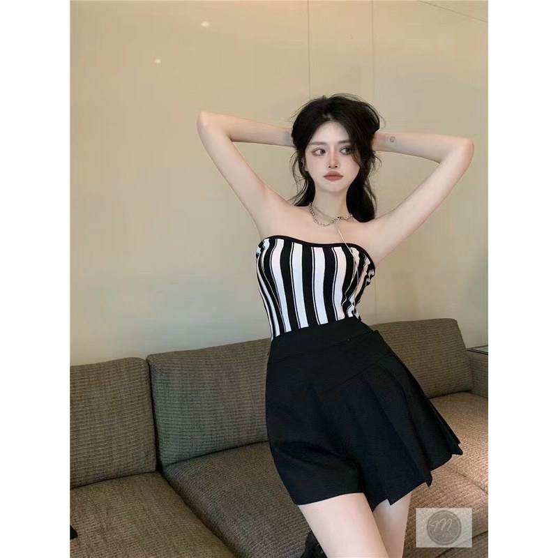 Áo ống ôm body màu đen Quảng Châu