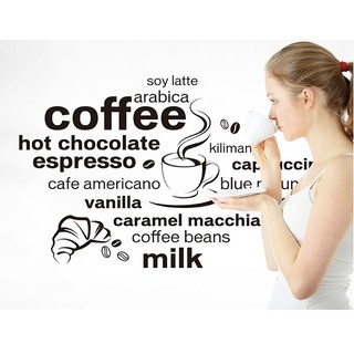 Decal dán tường Café