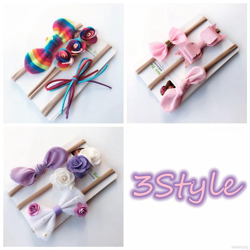 Set 3 băng đô hoa nơ xinh xắn cho bé gái