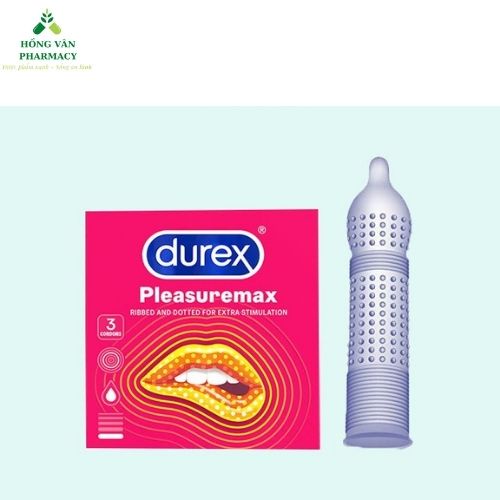 Bao cao su Durex Pleasuremax, bao cao su gân gai, bcs chính hãng hộp 12 bao (Có che tên khi giao hàng)