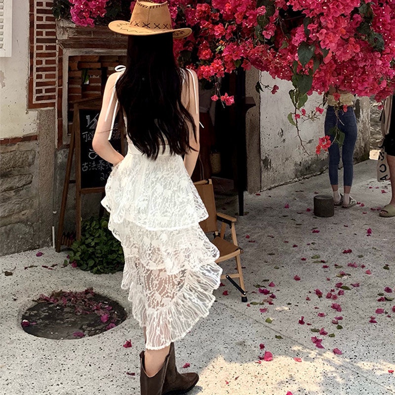 Đầm Body Phối Ren Hoa Thiết Kế Lệch Vai Quyến Rũ | BigBuy360 - bigbuy360.vn