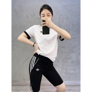 (HÀNG XUẤT XỊN) Quần Legging Short das đen phối 3 sọc