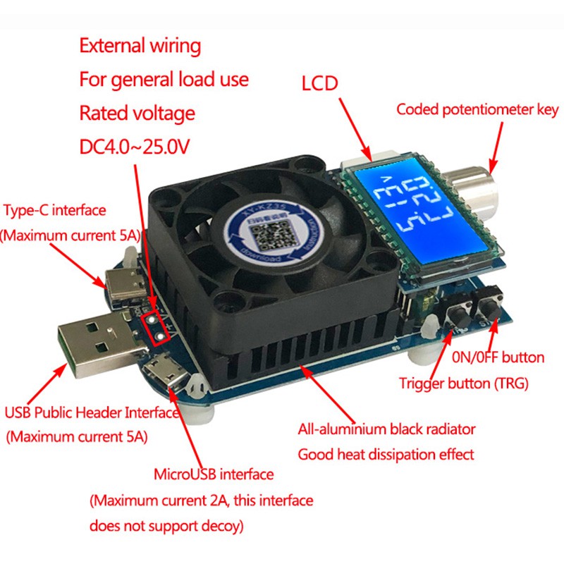 Thiết Bị Kiểm Tra Nguồn Điện Usb Loại C Qc2.0 / 3.0 Afc Fcp