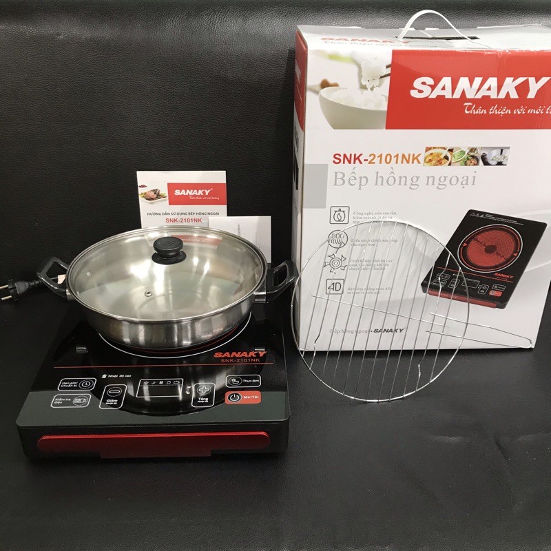 Bếp hồng ngoại Sanaky SNK 2101 kèm nồi & vỉ