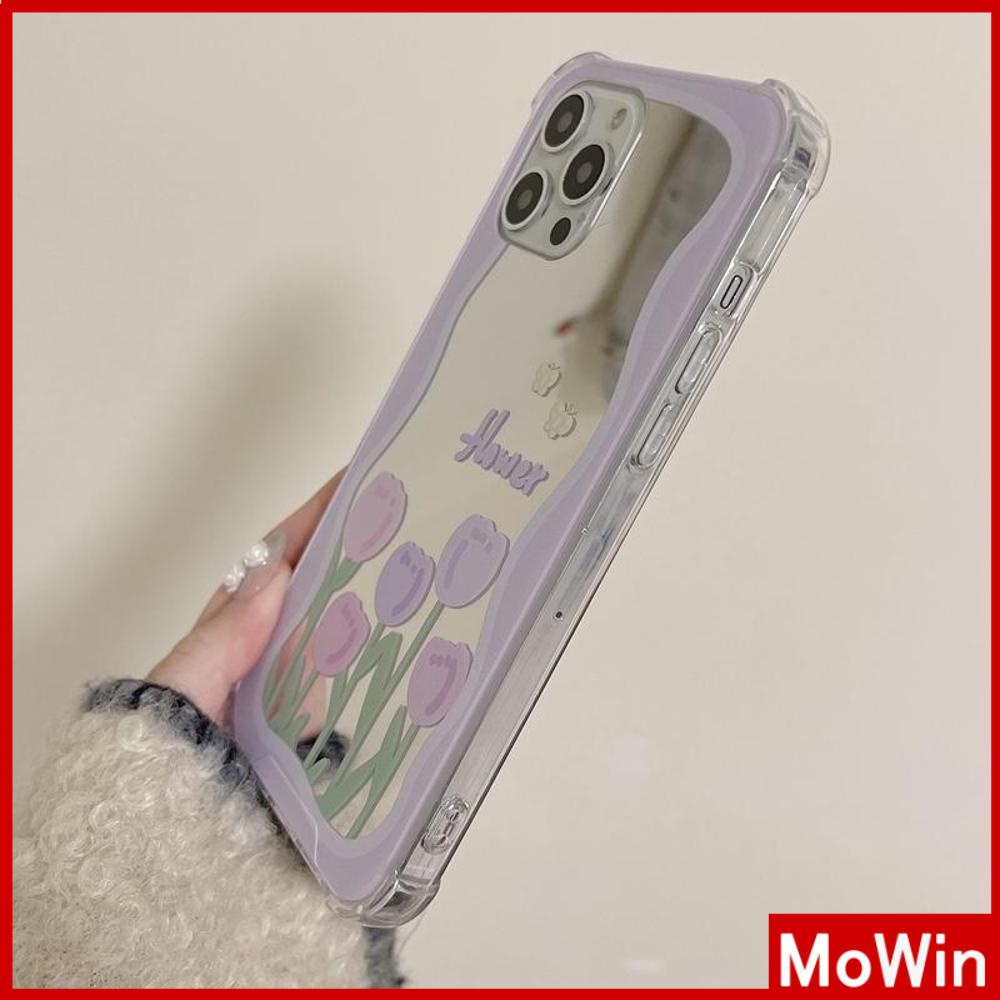 Ốp điện thoại nhựa dẻo acrylic túi khí hoa tulip bảo vệ camera thích hợp cho iPhone 11 13 Pro Max 12 Pro Max 7 Plus XR