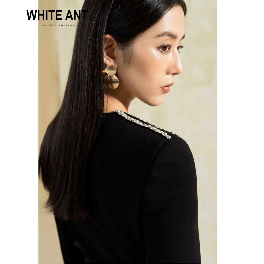 Áo Khoác Blazer Công Sở Nữ WHITE ANT HEULWEN VEST Cổ Tròn Kèm Đai Eo Điệu Đà, Chất Liệu Cao Cấp Chống Xù 180500037