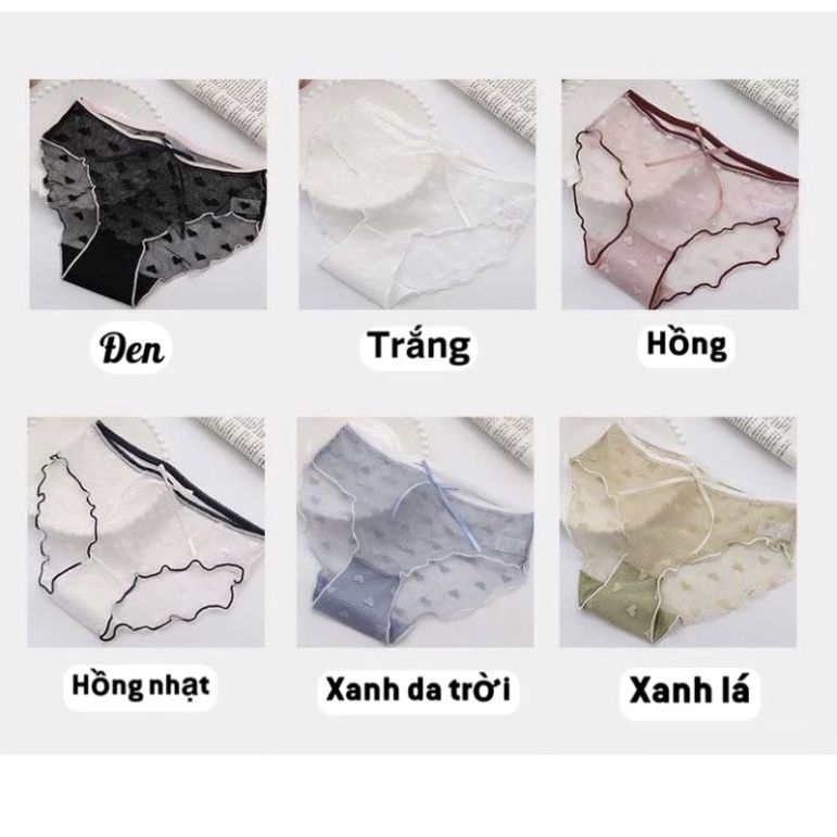 Quần Lót Ren Sexy Viền Màu Phối Họa Tiết Trái Tim Gợi Cảm Quyến Rũ H006, quần ren sexy, dễ thương, quyến rũ | BigBuy360 - bigbuy360.vn