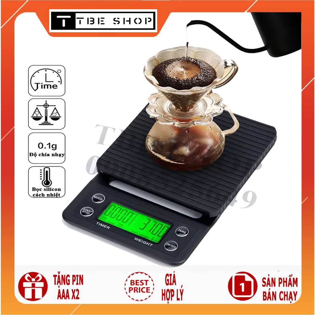 Cân Tiểu Ly Điện Tử 5kg 0.1g Chống Nước Phù Hợp Pha Chế ( Bảo Hành 1 Năm ) TBE Shop