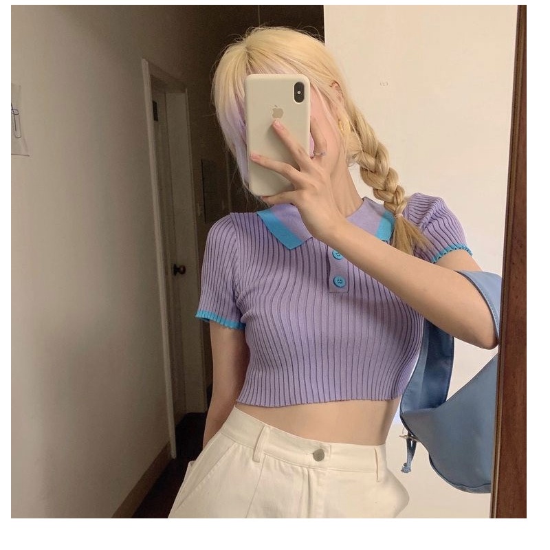 Korean Fashion Style Collar Short Sleeve For Women | BigBuy360 - bigbuy360.vn