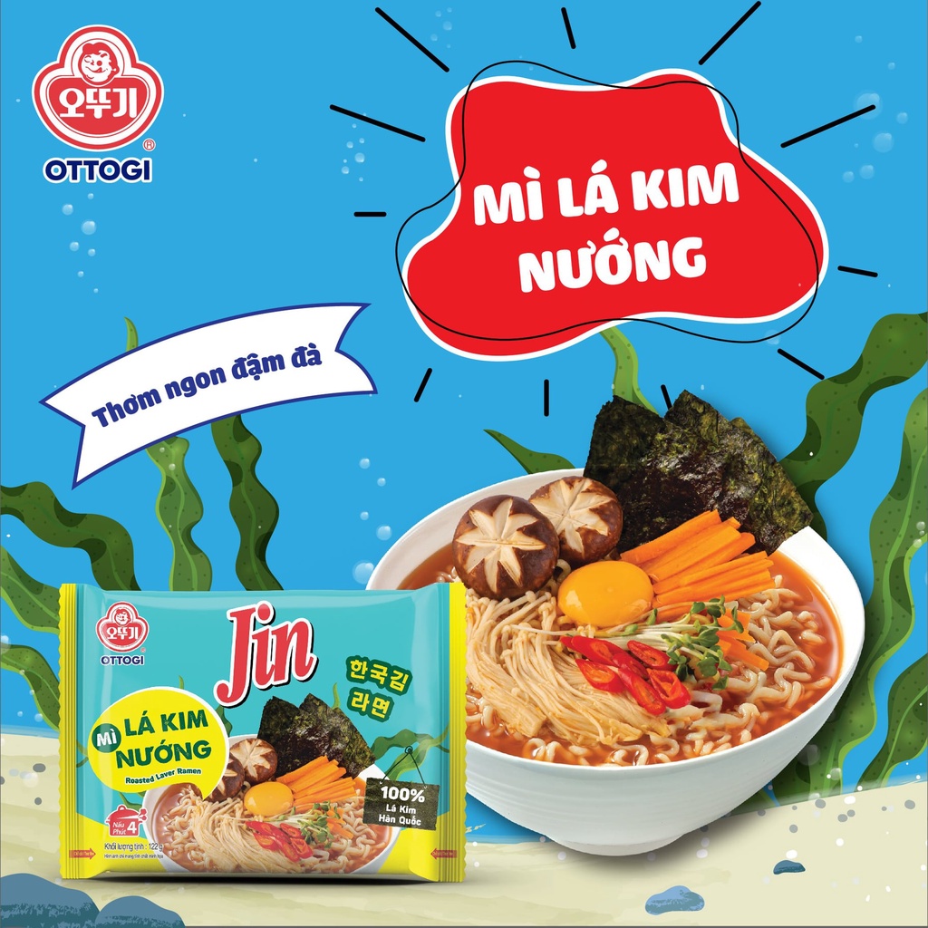 [Mã BMLTA50 giảm đến 50K đơn 99K] Thùng 20 gói Mì Lá Kim Ottogi 122g