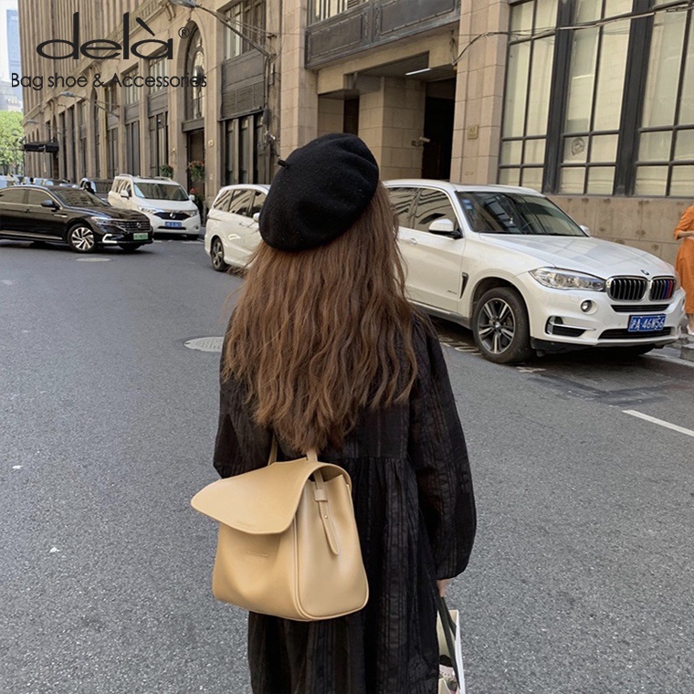 Dela Túi Xách Da pu Nắp Gập Hai Dây Đeo Một Bên Vai Có Khóa Nam Châm Thời Trang Khí Chất Dành Cho Bạn Nữ