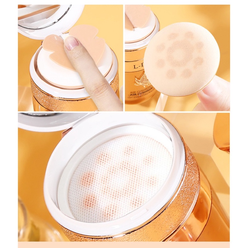 [Hàng mới về] Kem trang điểm BB L-DA Yiruo che khuyết điểm dưỡng ẩm có mút trang điểm hình cánh bướm dành cho học sinh | BigBuy360 - bigbuy360.vn