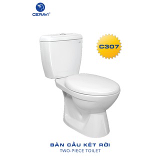 Bồn cầu Ceravi C307, hai khối