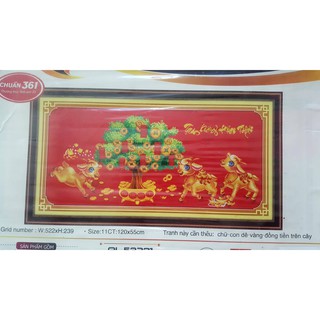 Tranh thêu CON DÊ VÀNG AL53231 (120x55cm)