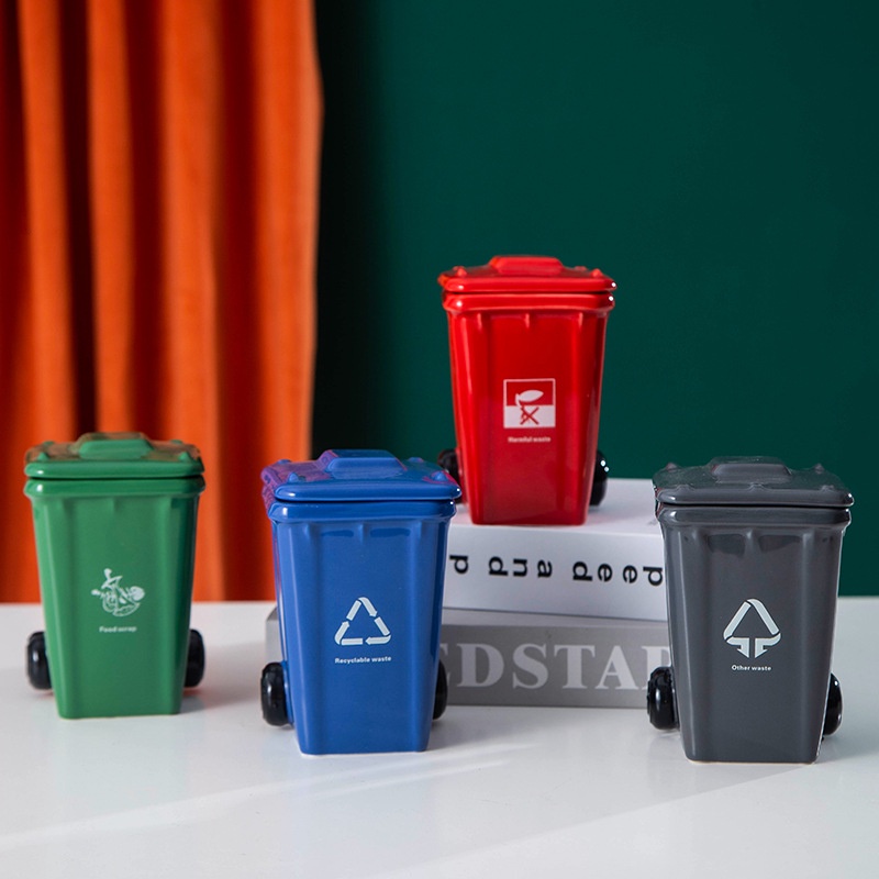 Cốc Sứ Uống Nước Hình Thùng Rác 3D Sáng Tạo