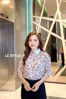Sơ mi voan hoa cổ ren