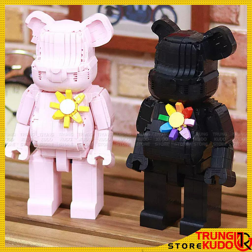 Đồ chơi lắp ráp Bearbrick - Mô hình Bearbrick mảnh trơn BlackPink làm quà tặng trang trí decor